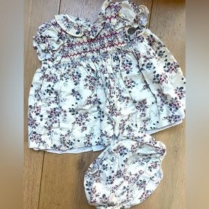 Baby Girl 6 months marching set dress + diaper cover